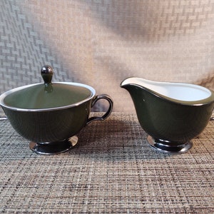 Forest Damask Fine China  Sugar Bowl & Creamer