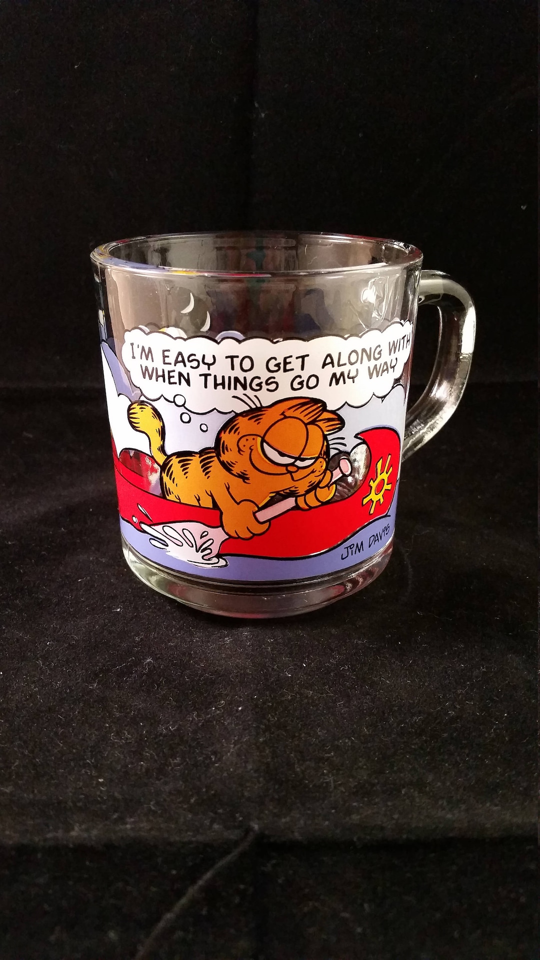 Garfield Glass Coffee Mug - Etsy