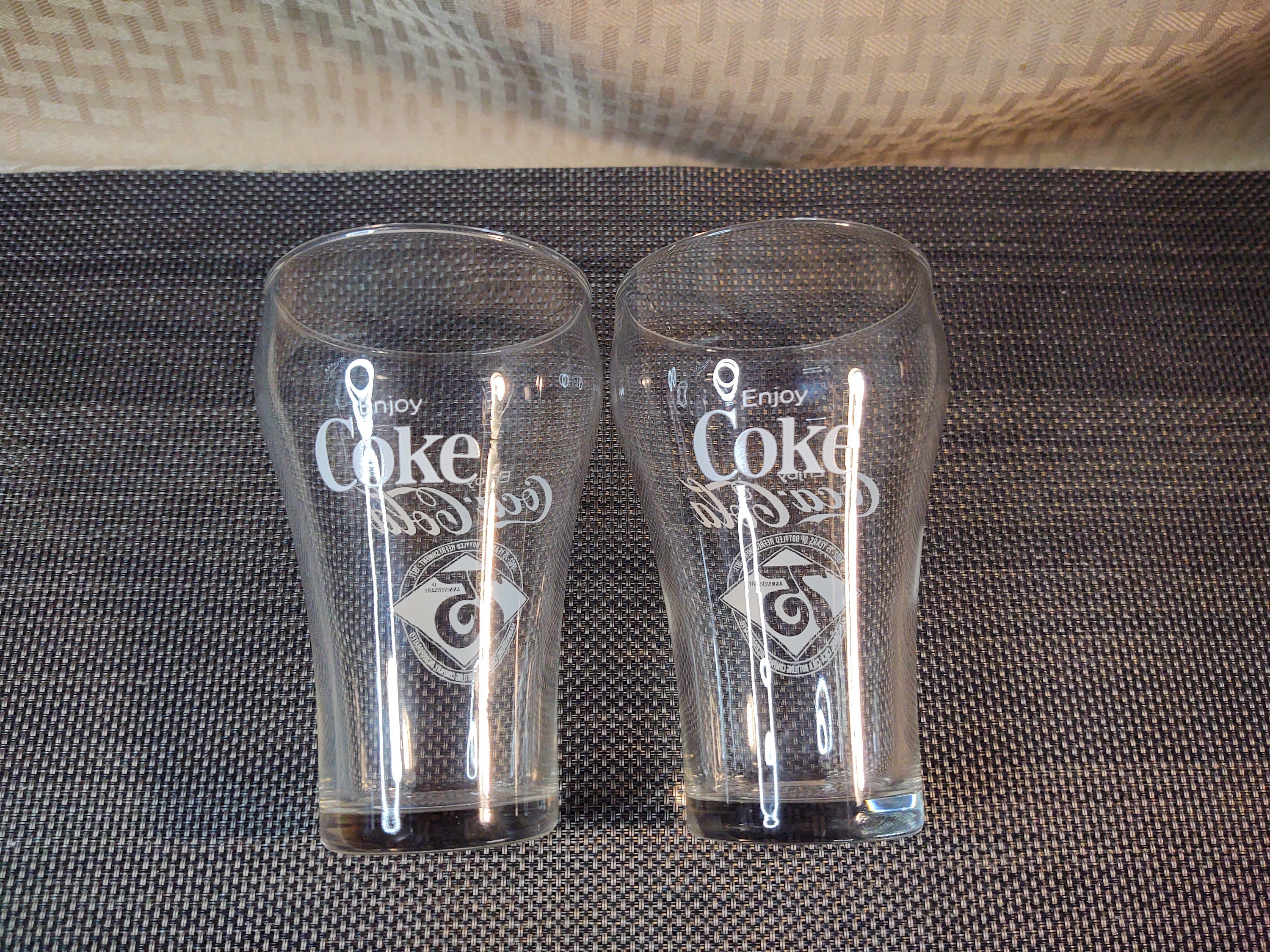 Vintage 75th Anniversary COCA COLA 12 oz Drinking Glasses Set Of 6 