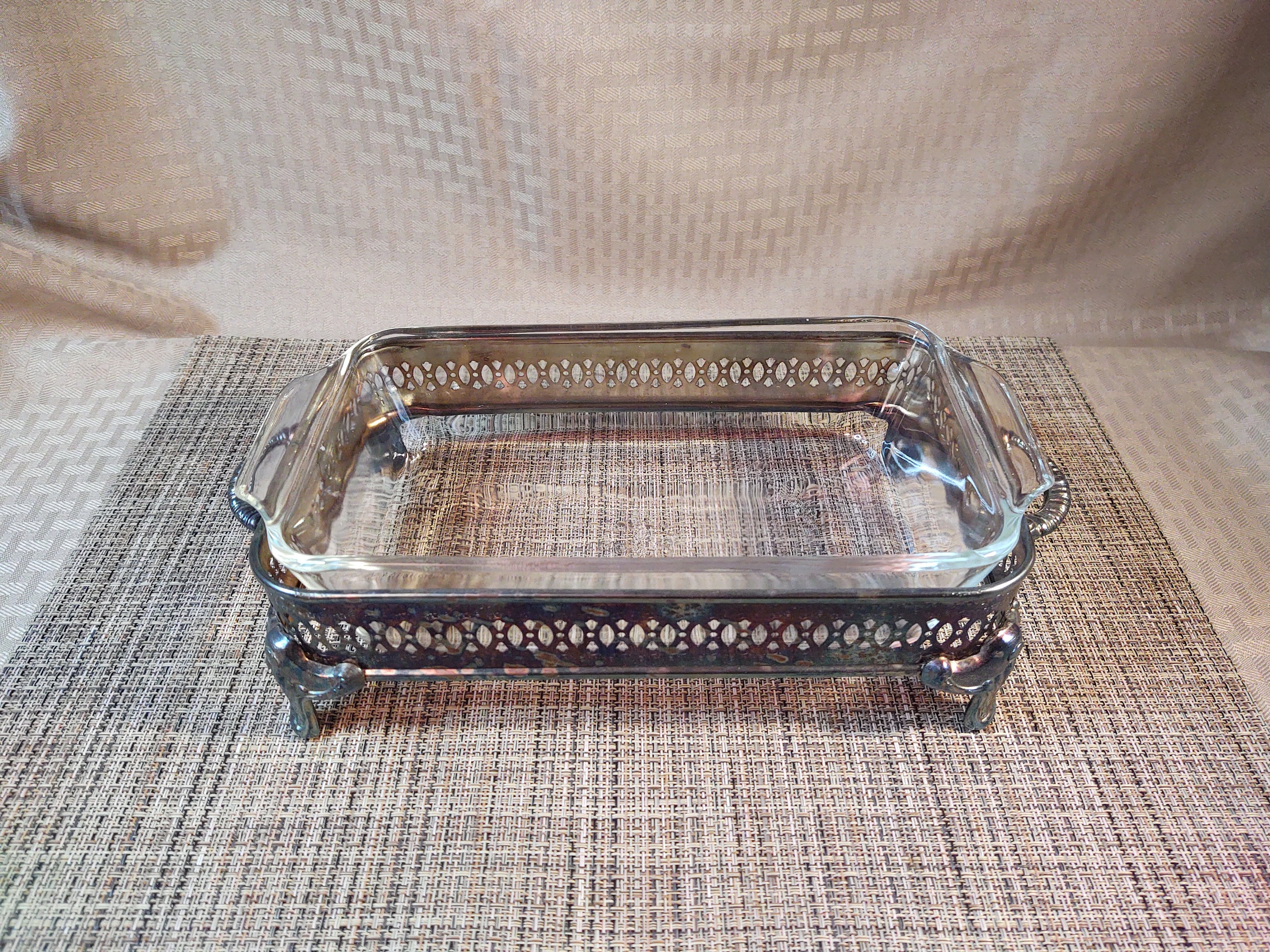 口コミ サイト 商品 Silverplate With Dish Casserole Fire-king Stand Etsy - 食器