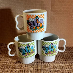Butterfly Stacking Mug Trio