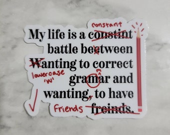 Grammar/Copy Editor/Proofreading Sticker/Decal