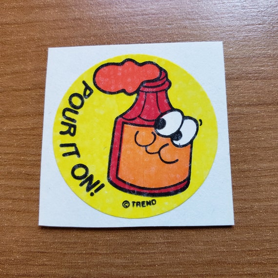 Vintage 80s TREND Scratch & Sniff MATTE Sticker WELL DONE Chicken Scent~Rare