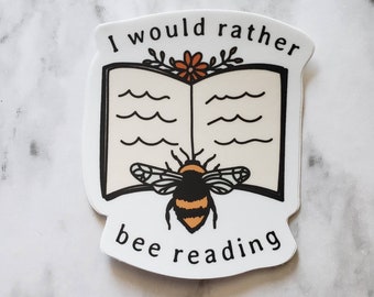 I'd Rather Bee Reading Sticker/Decal