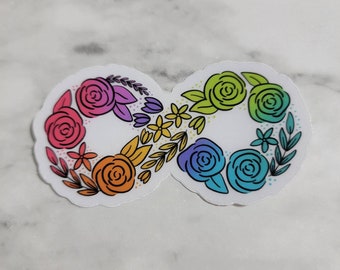 Neurodiversity/ADHD/Autism Floral Infinity Clear Sticker/Decal