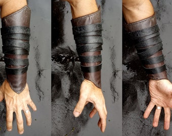 Leather Arm Wrappings, Leather Bracers | Night Sister Cosplay