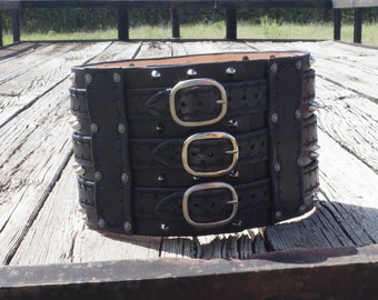 Leather Kidney Belt Armor, Layered Plates | Multiple Styles and Colors Available