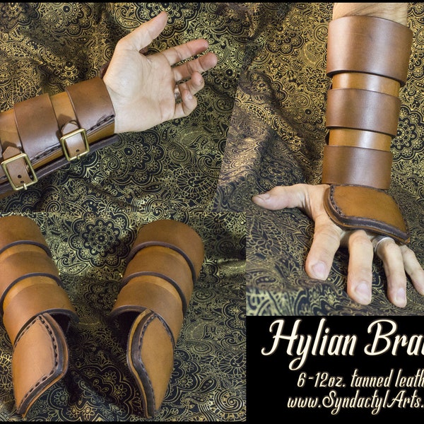 Hylian Bracers, Set of Leather Armor | Cosplay, Fantasy