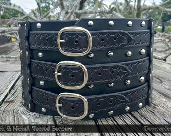 Leather Kidney Belt, Triple Belt, Multiple Styles and Colors