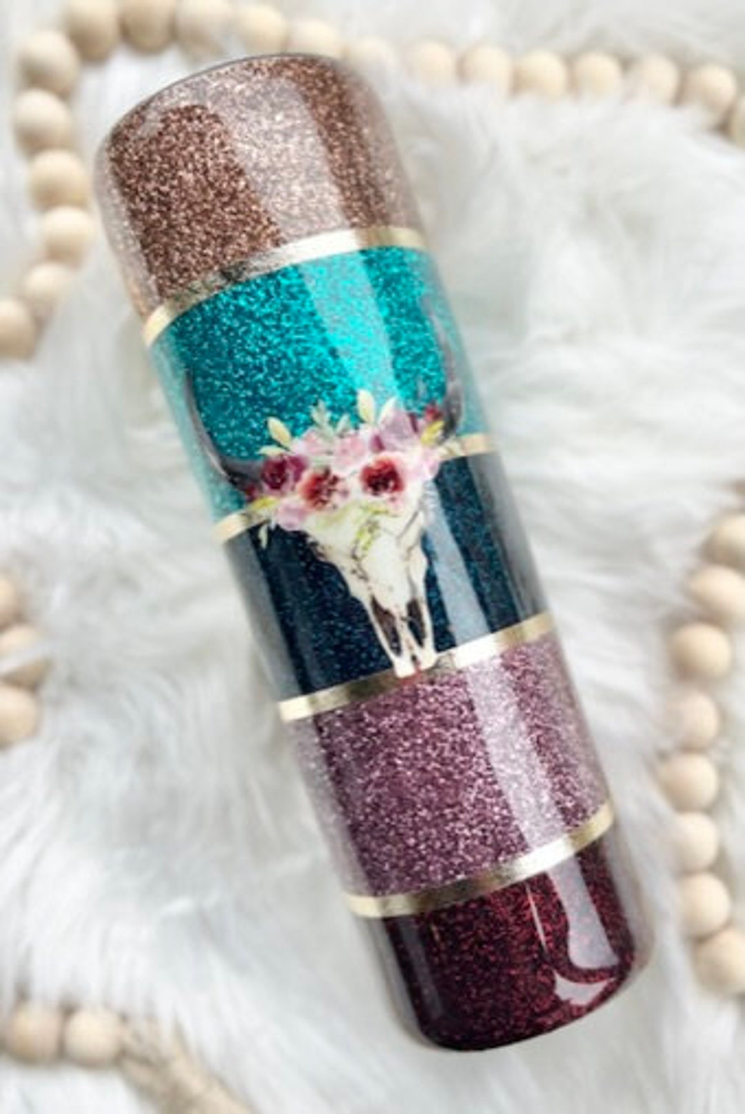 Longhorn Striped Glitter Tumbler Epoxy Tumbler 30 Oz Etsy