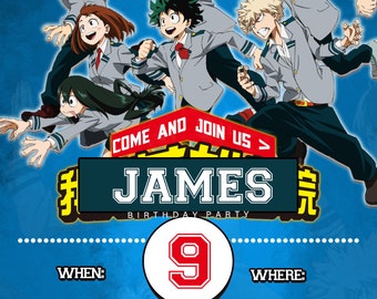 Anime Invitation Etsy