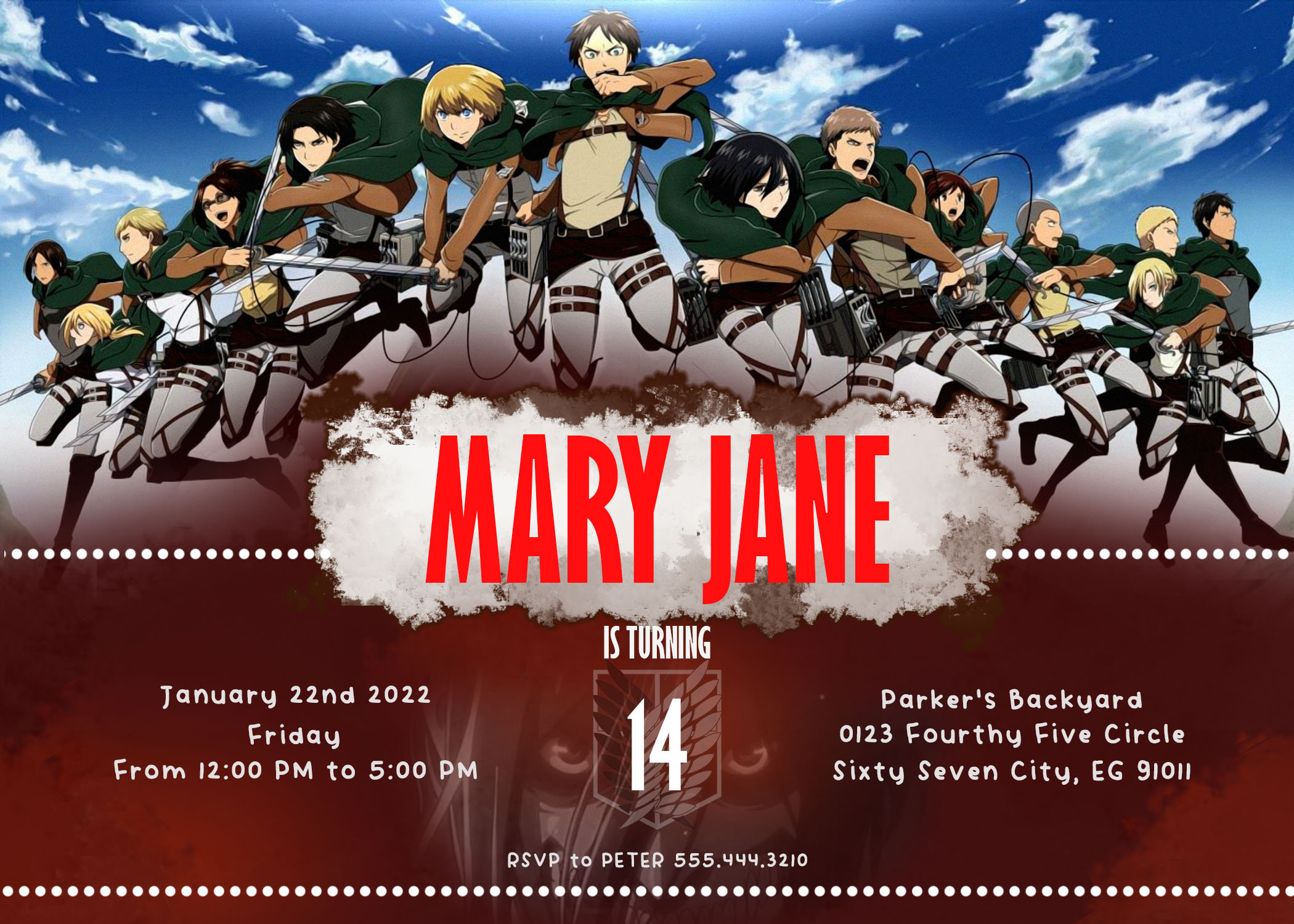 Free Printable Anime Birthday Invitations