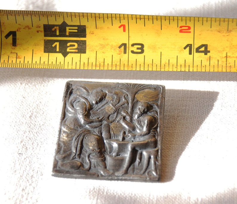 Costume Jewelry Apolo and Vulcan Brooch Silver Plate Alva Museum Replica