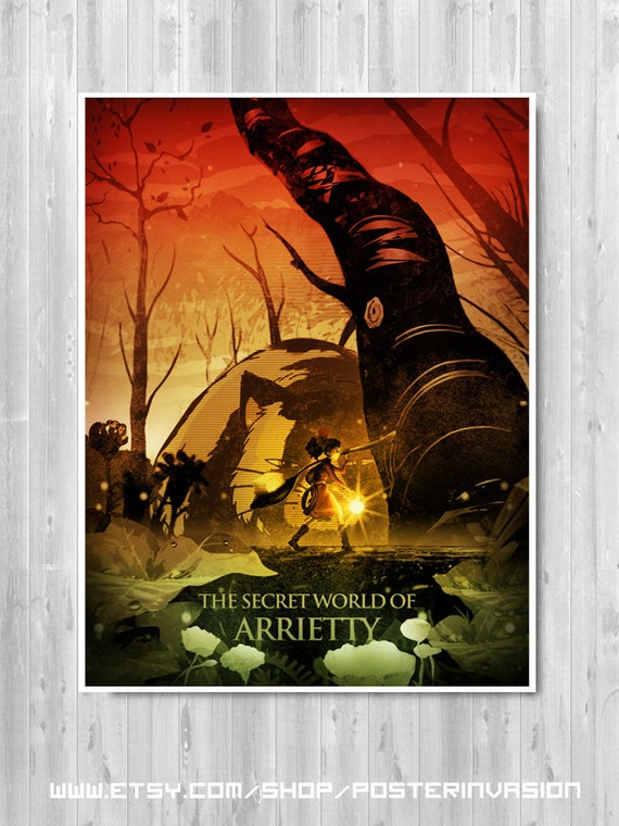The Secret World Of Arrietty Anime Poster Studio Ghibli Illustration Japanese Art Print Minimalist Movie Home Decor Office Room