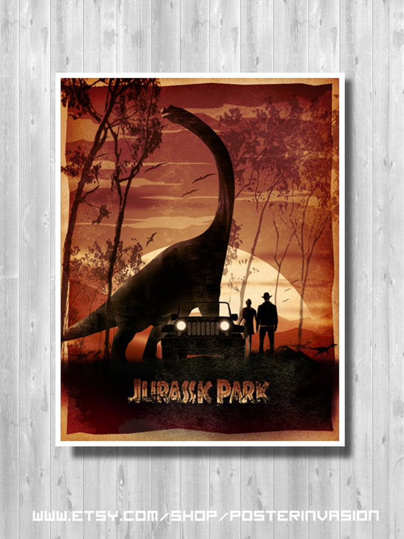 Jurassic Park print The Lost World Jurassic Park Travel Etsy