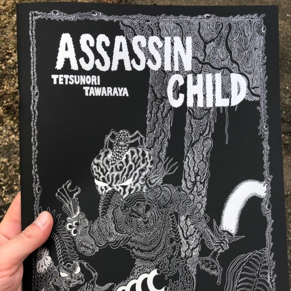 Assassin Child Comic book/oorspronkelijk geëtst in Scratchboard/PLIKE Zwart papier met zilveren inkt