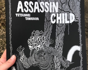 Assassin Child Comic book/ originally etched into Scratchboard/ PLIKE Black paper with Silver Ink