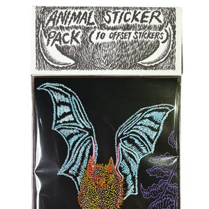 Animal sticker pack/ Clear Lamination + Offset Printing (good for indoor) Printed in Japan 3.9" x 5.3" (100mm X 135mm) 10 stickers