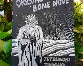 Cómic Crystal Bone Drive/originalmente grabado en Scratchboard/ PLIKE Papel negro con tinta plateada