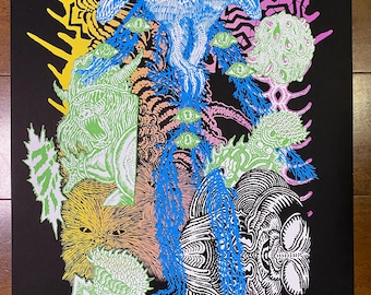 Póster de serigrafía de Gobuba: 16,5" x 23,4" (420 mm x 594 mm) A2 Edición limitada de 100 + A.P.