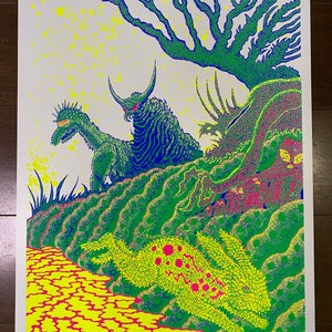 Pôster serigrafado de coelho 16,5" x 23,4" (420 mm x 594 mm) A2 Limitado 100 + A.P.