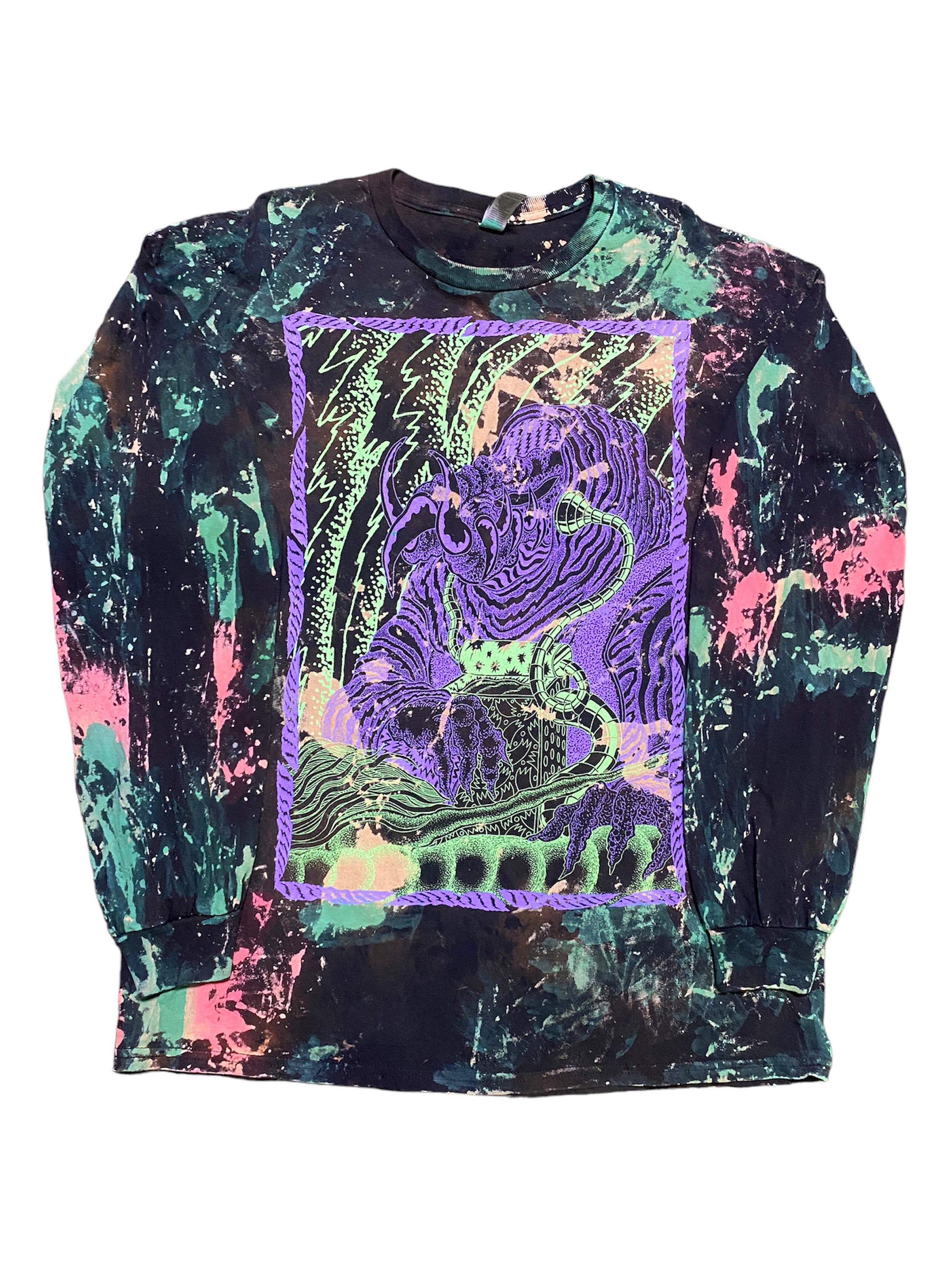 Headphone L/S (SIZE XL Ver. 1) Bleach/ Dye T-shirt