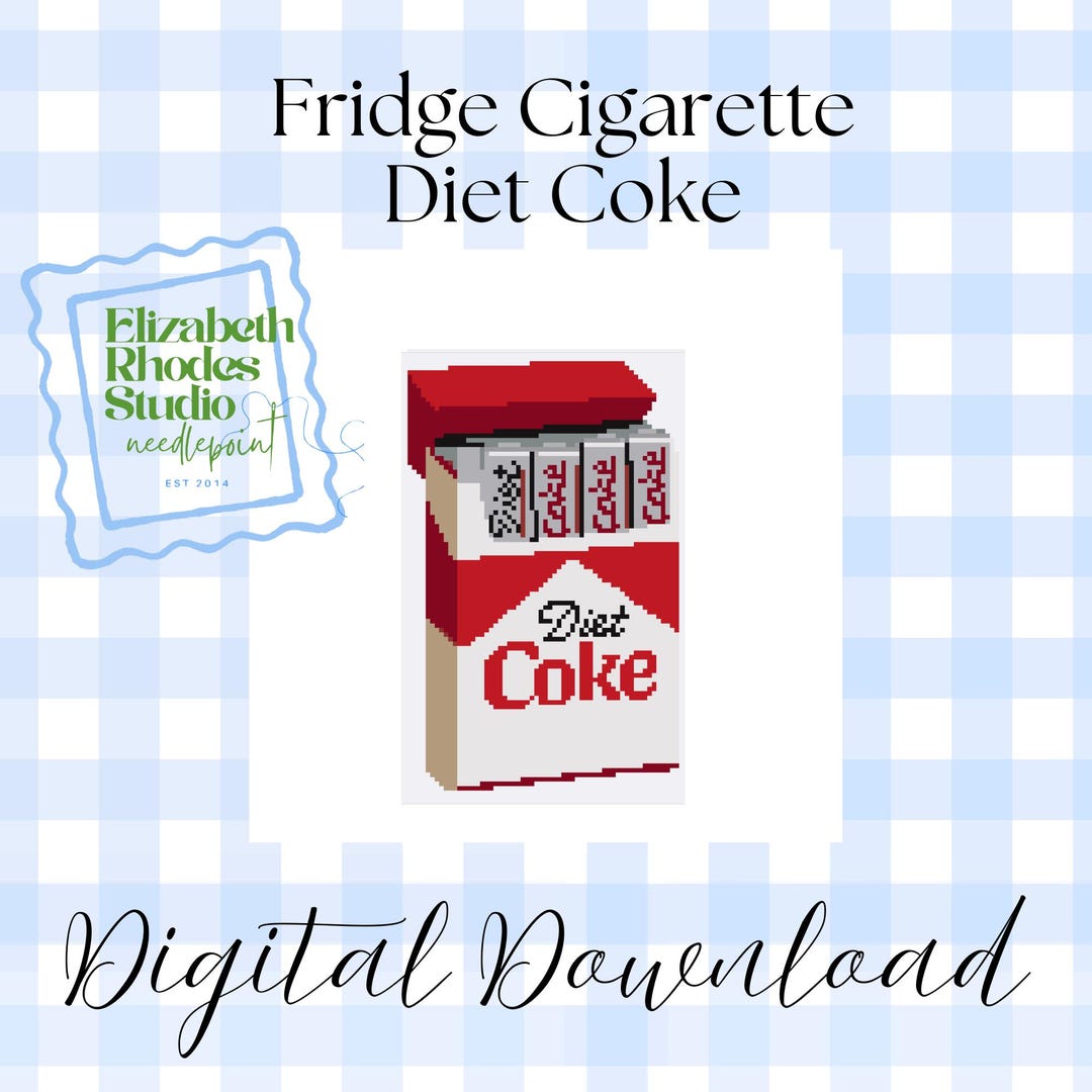 cigarette diet Fridge Coke: Needlepoint Chart Digital Download Cigarette diet. Lose weight by