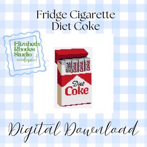Fridge Cigarette Diet Coke: Needlepoint Chart Digital Download