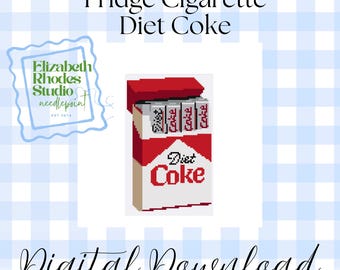 Fridge Cigarette Diet Coke Needlepoint Chart Digital Download