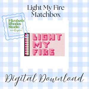 Light My Fire Matchbox Needlepoint Chart Digital Download