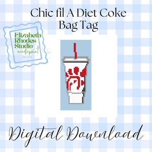Patrón de bordado digital para descargar: dije de bolsa grande de Coca-Cola Light de CFA