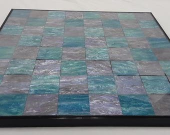 Aqua Acrylic Chess/Checkers Board