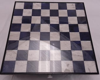 Blue Marbled Acrylic Chess/Checkers Board