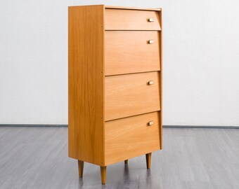 Hoher 60er Jahre Schuhschrank, Rüster