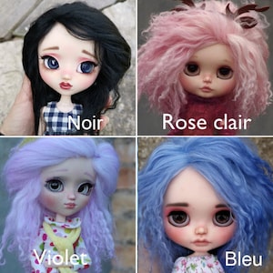 Perruque mouton tibétain pour pullip, dal, blythe, taeyang, isul etc. Taille 6',7', 8', 9' ou 10'