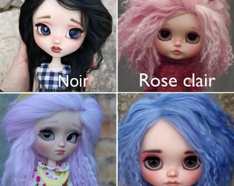 Wig tibetan sheep for pullip, dal, blythe, taeyang, isul etc. Size 6',7', 8', 9' or 10'