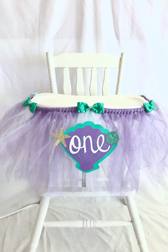 Purple High Chair Tutu Mermaid Party Decorations First