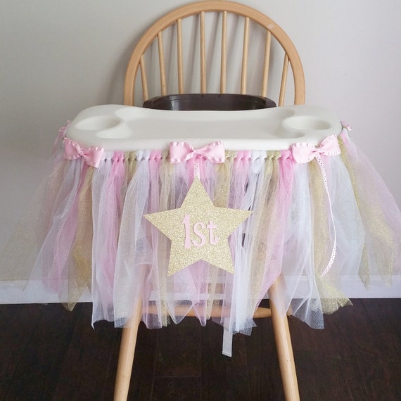 High Chair Tutu Twinkle Little Star Star First Birthday Etsy