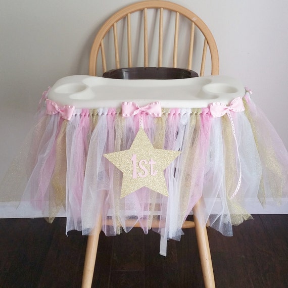 High Chair Tutu Twinkle Little Star Star First Birthday Etsy