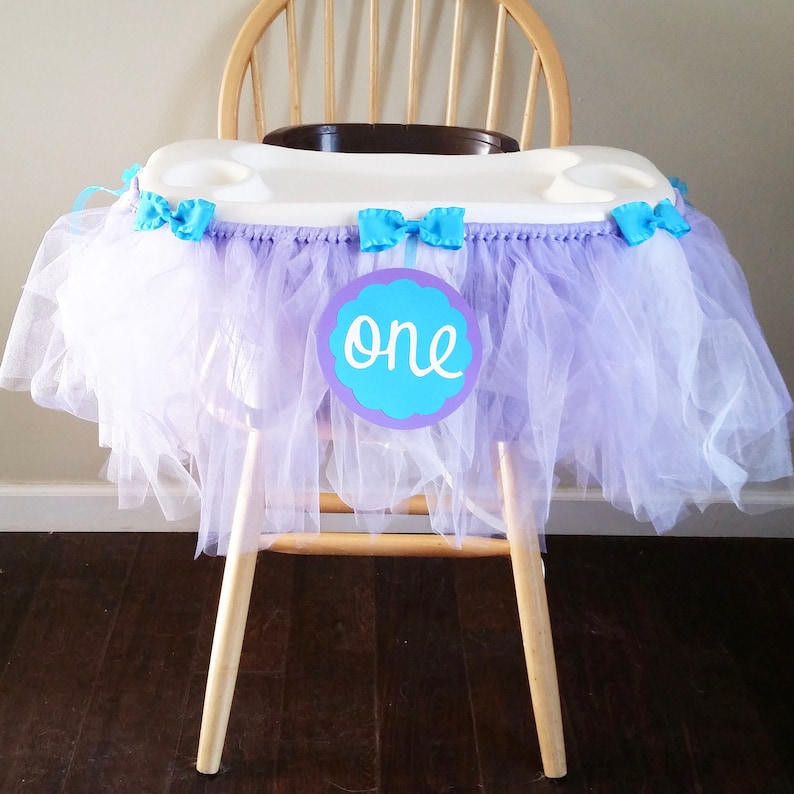 Cake Smash Decorations Purple First Birthday High Chair Tutu Girls First Birthday Party decor Mermaid Party Decorations