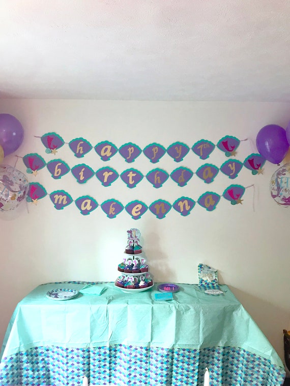 Mermaid Happy Birthday Banner Il_570xn