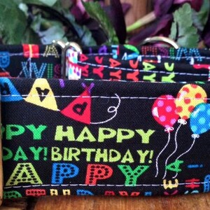More Happy Birthday Fabric Dog Collars