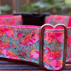Pink Flamingos Dog Collar