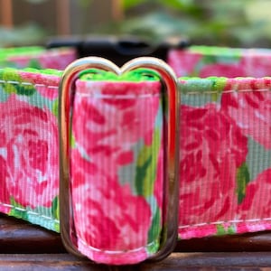 Pink Roses Dog Collar