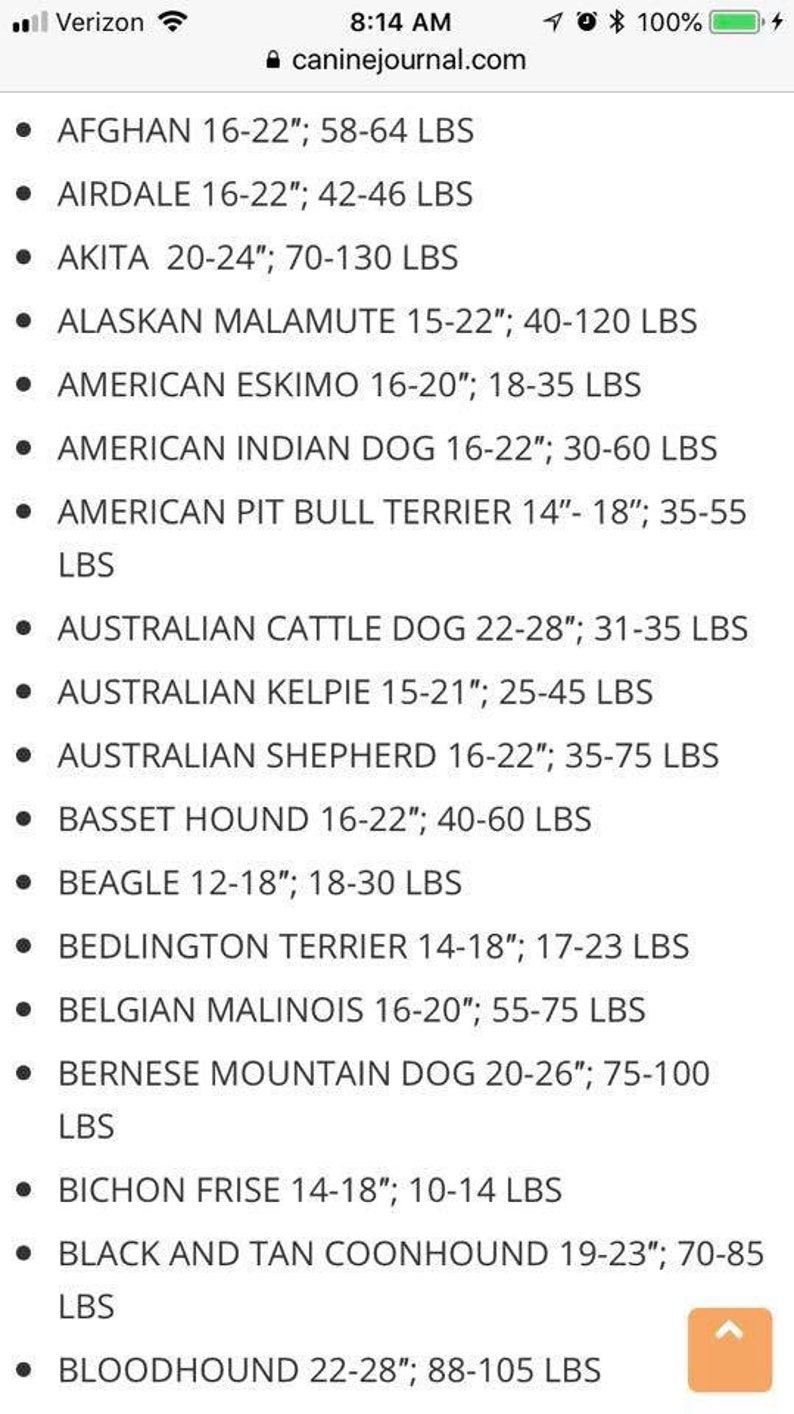 Collar Sizes image 1