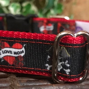 3/4"& 1" I Love Mom Pirate Dog Collar