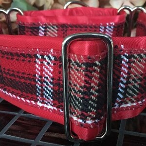 Red and Black Plaid Dog Collar