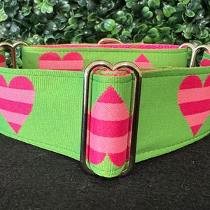 1.5" or 2" Pink Hearts Dog Collar