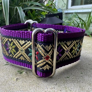 1" and 1.5" Multi Color Flowers and Gold Dog Collar