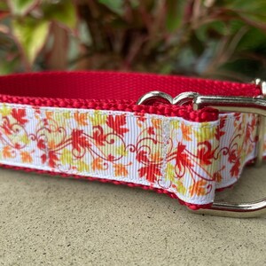 1" Colorful Leaves Dog Collar